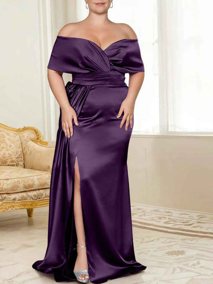 Speaker/Fishtail Off Shoulder Mother of the bride dress