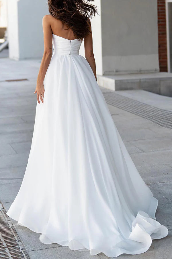 Illusion Neckline Hall Leisure Wedding Dress Eugenia Pearl Bridal Dress