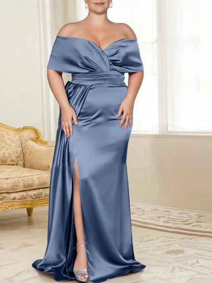 Speaker/Fishtail Off Shoulder Mother of the bride dress