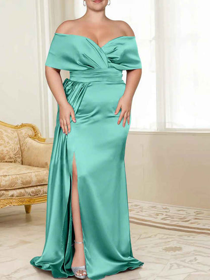 Speaker/Fishtail Off Shoulder Mother of the bride dress