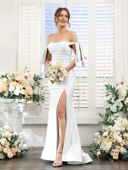 Women's V-neck sleeveless slit formal attire cocktail party ball long wedding guest dress