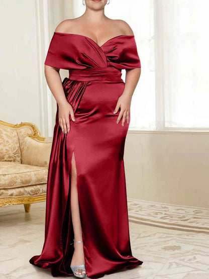 Speaker/Fishtail Off Shoulder Mother of the bride dress