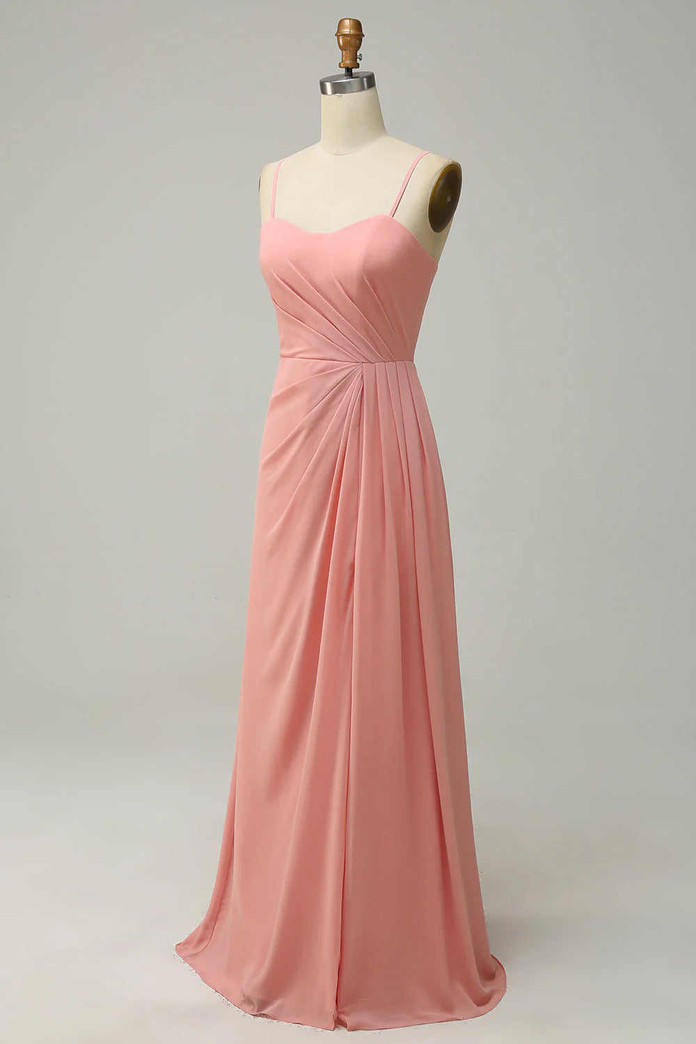 A Line Strap powder blusher Long Bridesmaid Dress