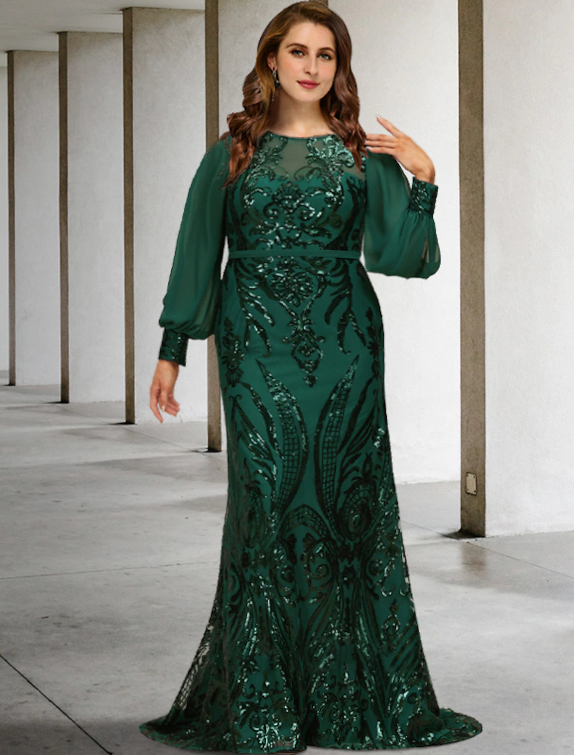 Mermaid Trumpet Mother of the Bride Dresses Plus Size Hide Belly Cur JiMiss Dresses