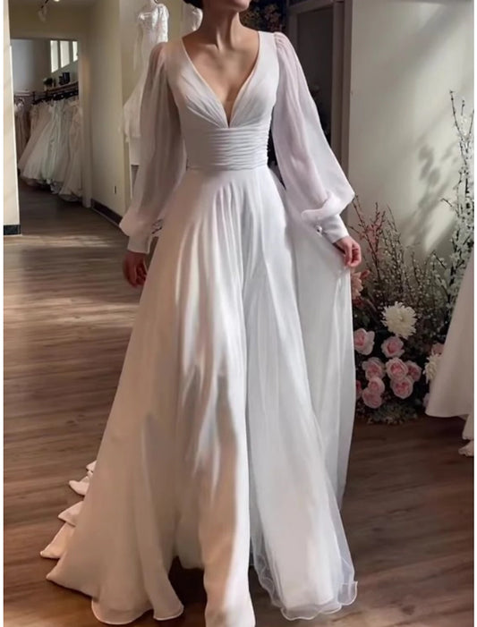 Simple Wedding Dresses Wedding Dresses A-Line Off Shoulder Cap Sleeve Tea Length Satin Bridal Gowns With Pleats Solid Color