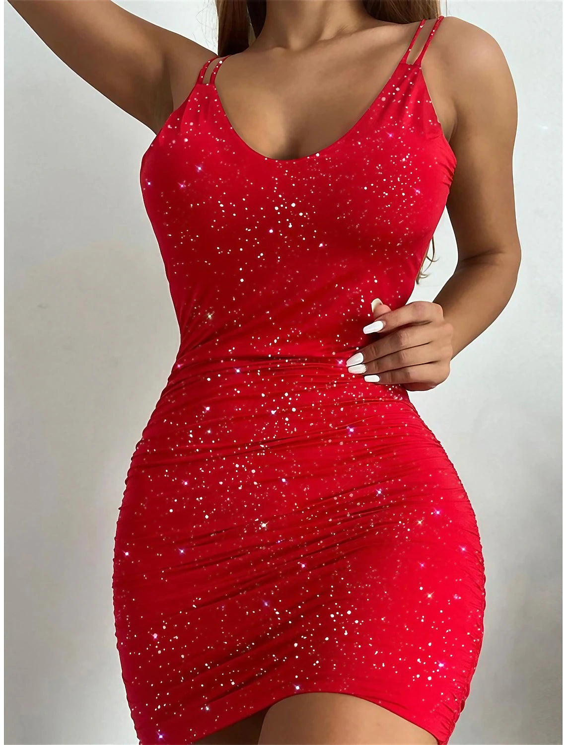 Women's Party Dress Homecoming Dress Bodycon Mini Dress Black Red Blue Sleeveless Pure Color Backless Summer Spring Spaghetti Strap Red Valentines Dress Valentine's Day Vacation Summer Dress