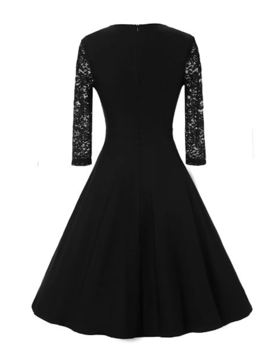 A-Line Cocktail Dresses Elegant Dress Party Wear Cocktail Party Knee Length 3/4 Length Sleeve Jewel Neck Fall Wedding Guest Cotton with Ruffles