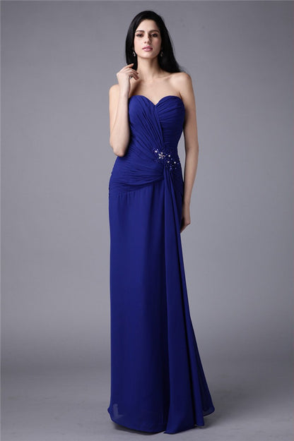 Sheath/Column Sweetheart Beading Applique Chiffon Mother of the Bride Dresses