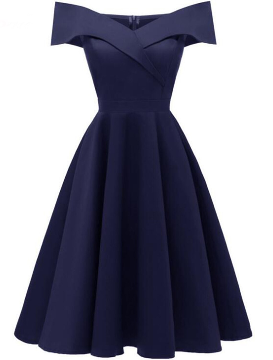 A-Line Cocktail Dresses Elegant Dress Homecoming Graduation Knee Length Short Sleeve Off Shoulder Spandex with Sleek